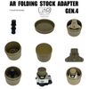 AR Folding Stock Adapter for AR9/AR15,2 QD Sling Swivel Mount,2 QD Holes Support 50° Movement.Gen.4,Zebra