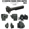 CZ Scorpion Folding Stock Adapter,Gen.3,2QD Sling Swivel Mount, 2QD Holes Support 50° Movement,Panther